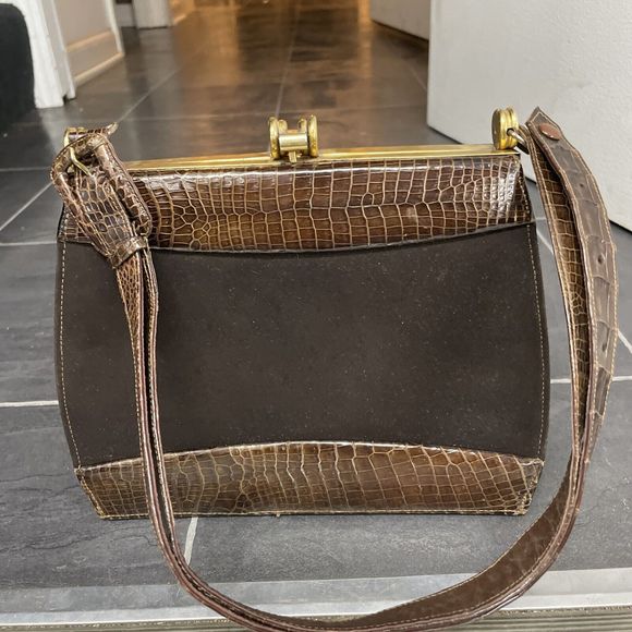Vintage Alligator Skin Handbag By Juarez Made In Mexico - Picture 1 of 16